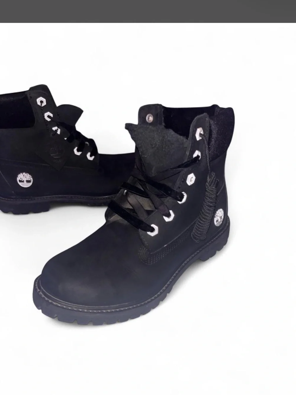 Timberland Black Nubuck Lace-Up Work Boots